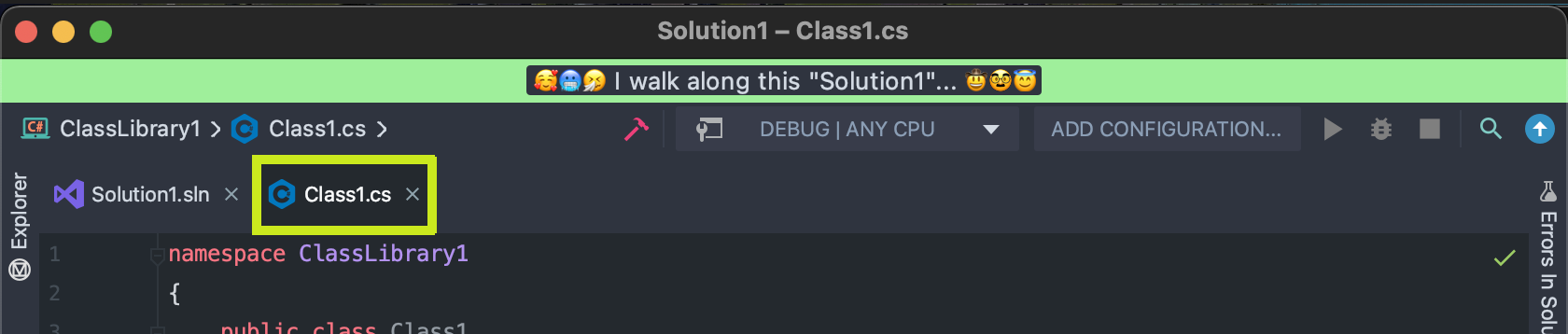 Custom Project Frame Text