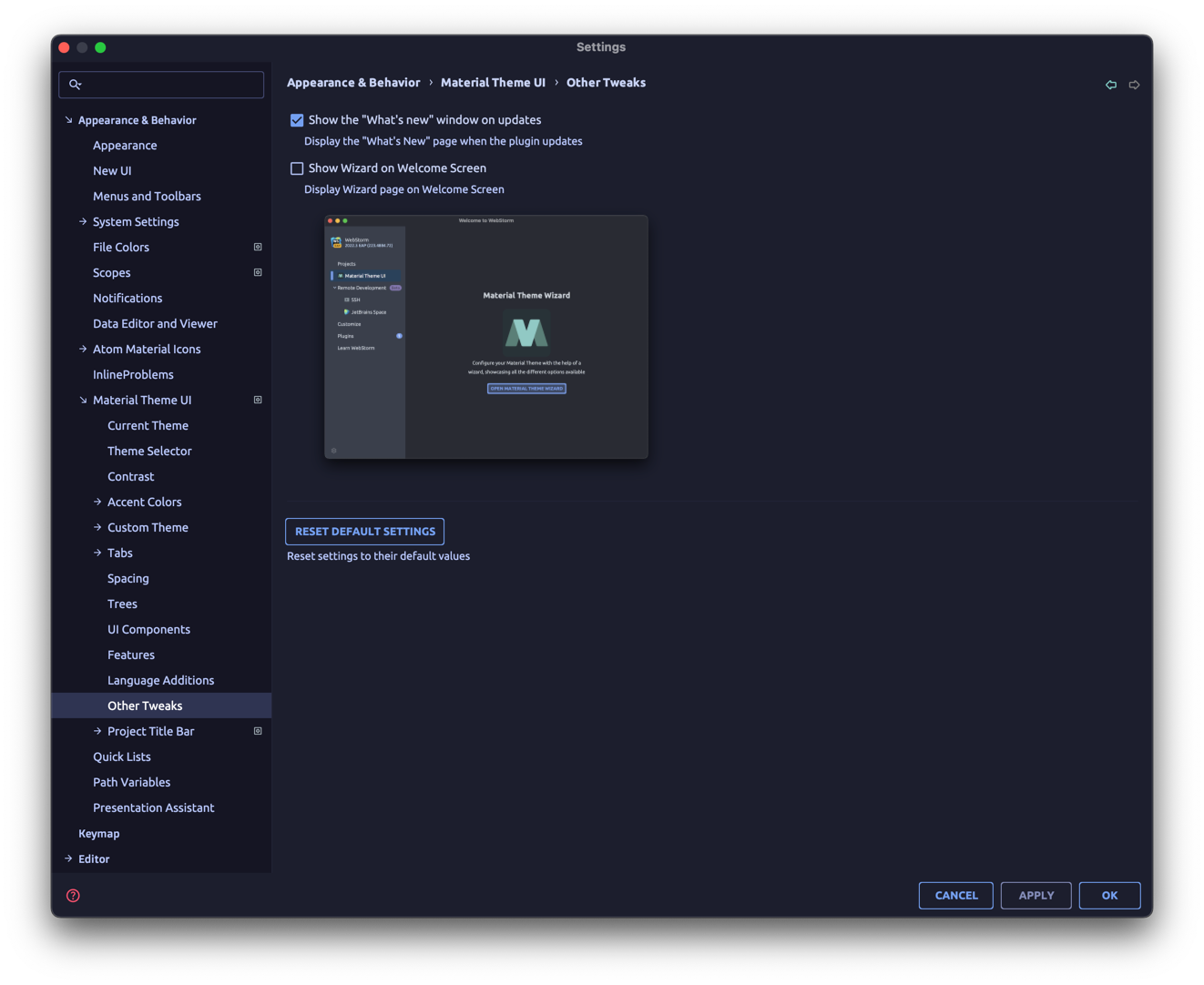 Other Tweaks